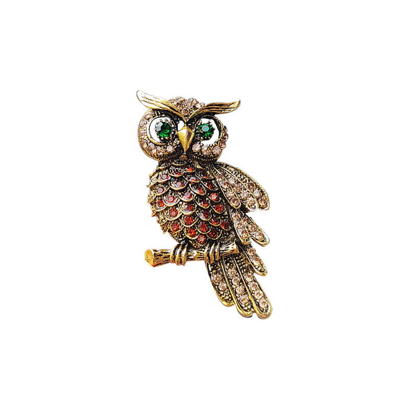 Stylish owl brooch against a white background image 6