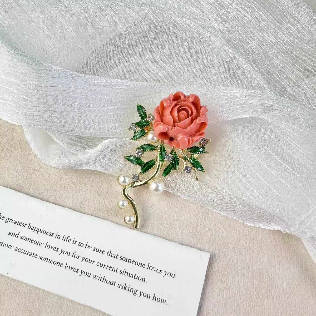 Elegant Peony Flower Brooch image 1