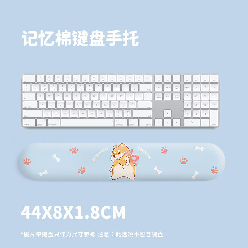 Cute Shiba Inu 3D Gaming Mouse Pad with Wrist Support - Natural Rubber Anti-Slip Design