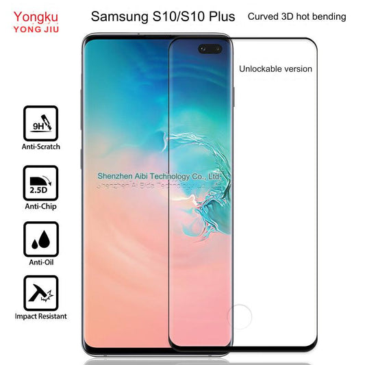 Samsung Galaxy S10 & S10 Plus 3D Curved Tempered Glass Screen Protector - Full Coverage & Ultra Clear