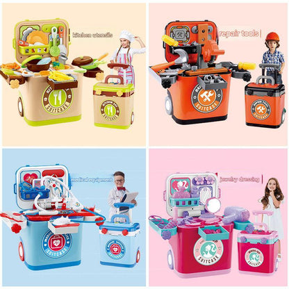 Make-up themed playset for children with mirror and cosmetics