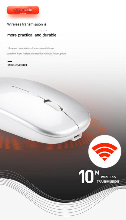 Wireless Bluetooth Dual-Mode Mouse - Silent & Rechargeable Gaming Mouse for Laptops - 2.4G Light-Up Wireless Mouse