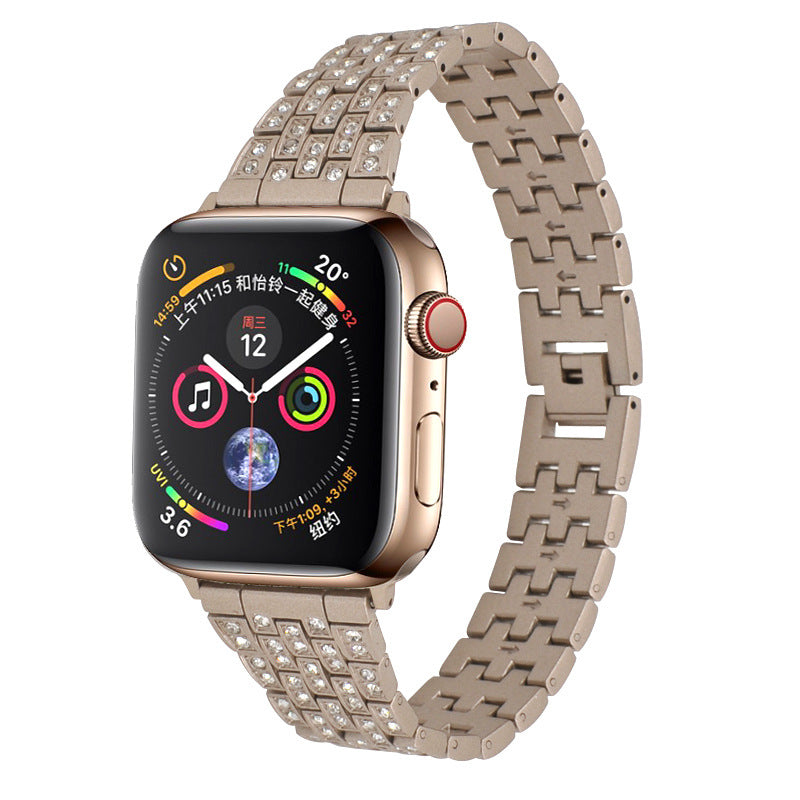 Luxury Diamond-Studded Metal Apple Watch Band - Compatible with All Models