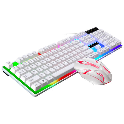 G21B Wired RGB Gaming Keyboard and Mouse Set - USB Backlit Mechanical Feel Combo