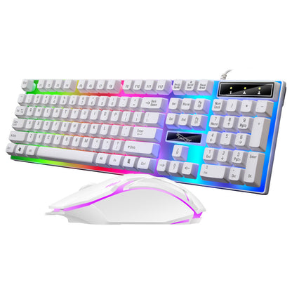 G21B Wired RGB Gaming Keyboard and Mouse Set - USB Backlit Mechanical Feel Combo