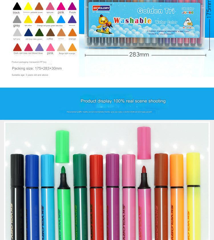 Skyglory 36-Color Children's Watercolor Brush Set – Non-Toxic Art Supplies for Kids' Creativity