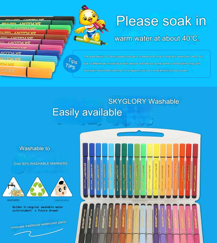 Skyglory 36-Color Children's Watercolor Brush Set – Non-Toxic Art Supplies for Kids' Creativity