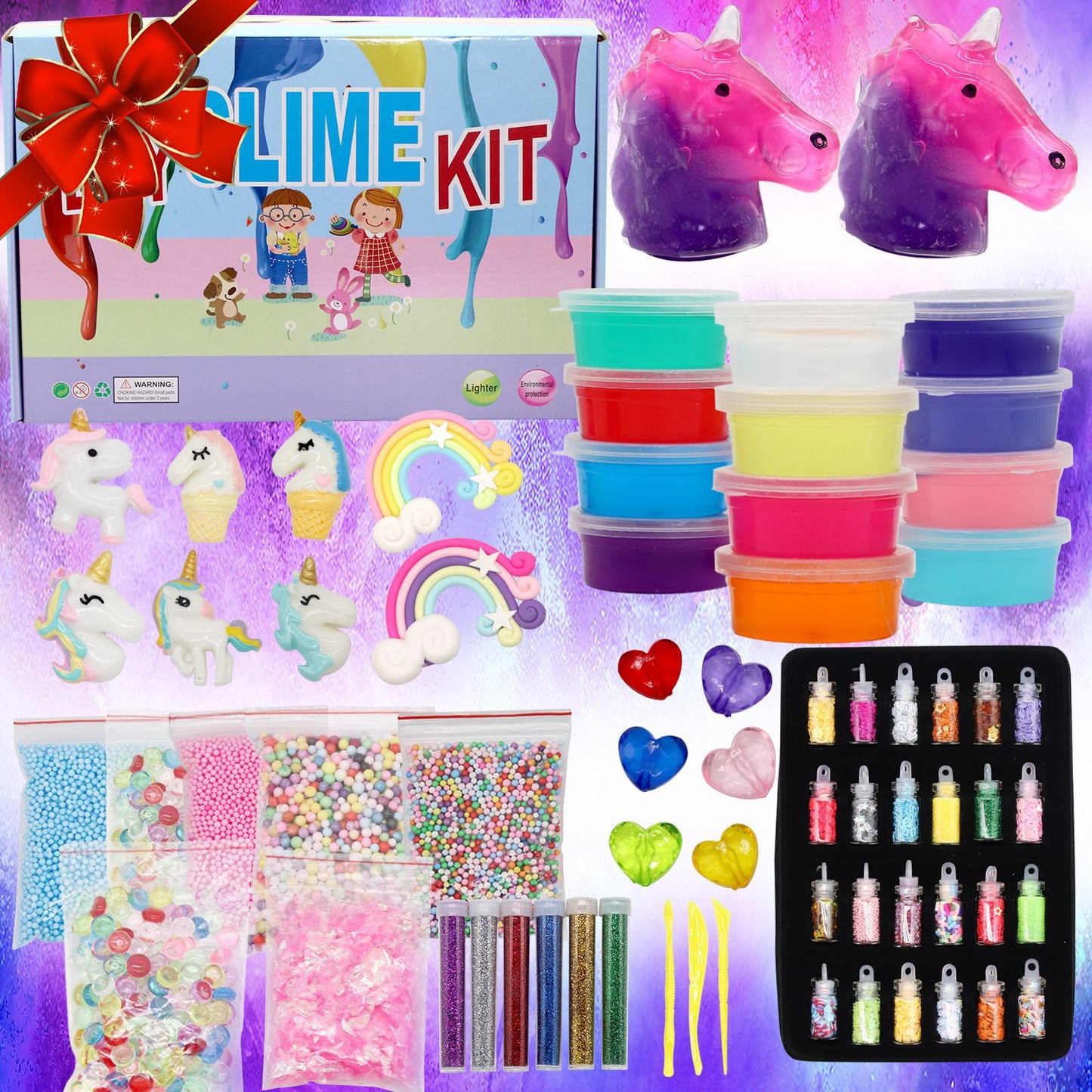 24-Color Crystal Slime Kit - Ultimate DIY Fun for All Ages