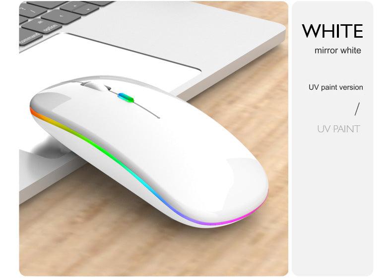 Wireless Bluetooth Dual-Mode Mouse - Silent & Rechargeable Gaming Mouse for Laptops - 2.4G Light-Up Wireless Mouse