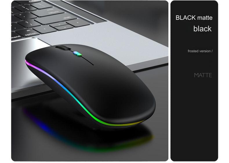 Wireless Bluetooth Dual-Mode Mouse - Silent & Rechargeable Gaming Mouse for Laptops - 2.4G Light-Up Wireless Mouse