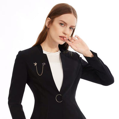 Chic star shape brooch with chain