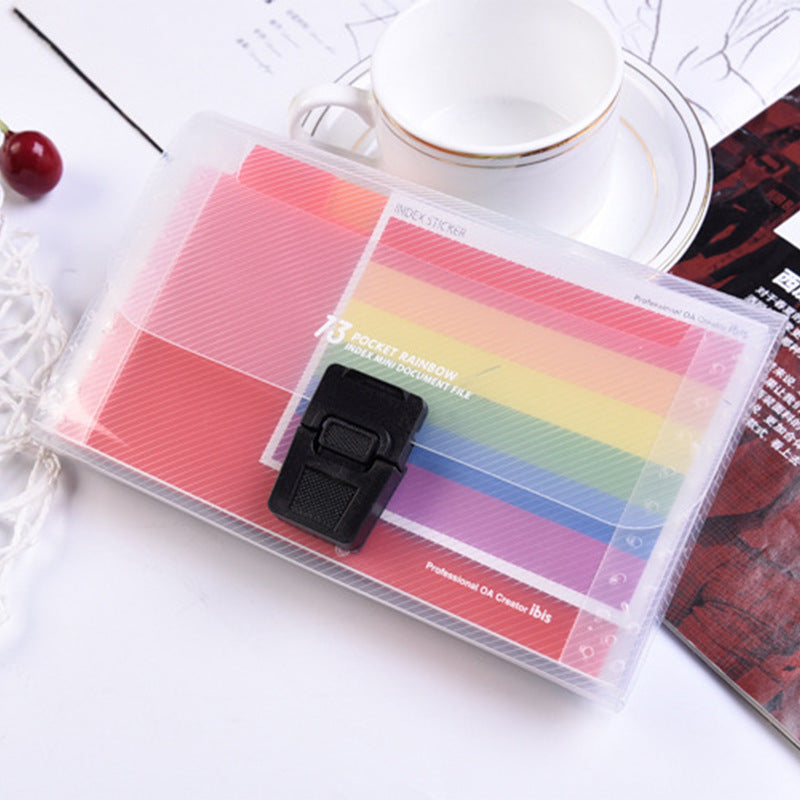 A6 size accordion folder rainbow