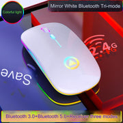 Mirror white Bluetooth 3.0 + Bluetooth 5.2 + 2.4gHz three-mode version (Pack of 3)