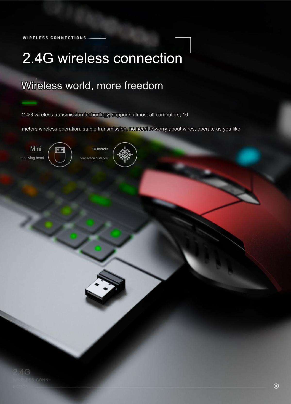 INPHIC PM6 Wireless Bluetooth Ergonomic Mouse - Silent Click, Rechargeable & Versatile for Gaming and Office Use