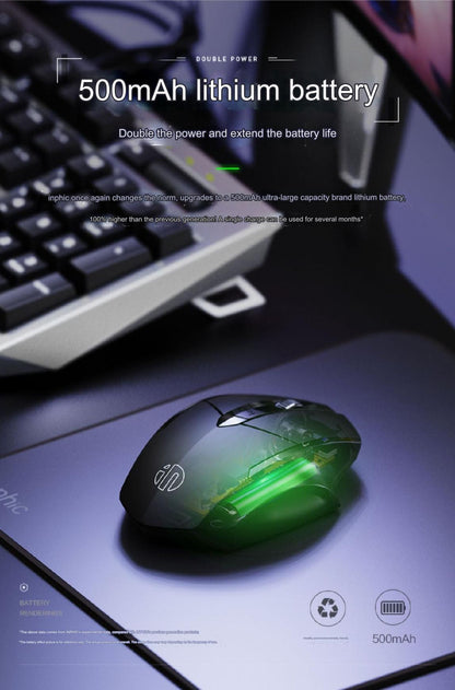 INPHIC PM6 Wireless Bluetooth Ergonomic Mouse - Silent Click, Rechargeable & Versatile for Gaming and Office Use