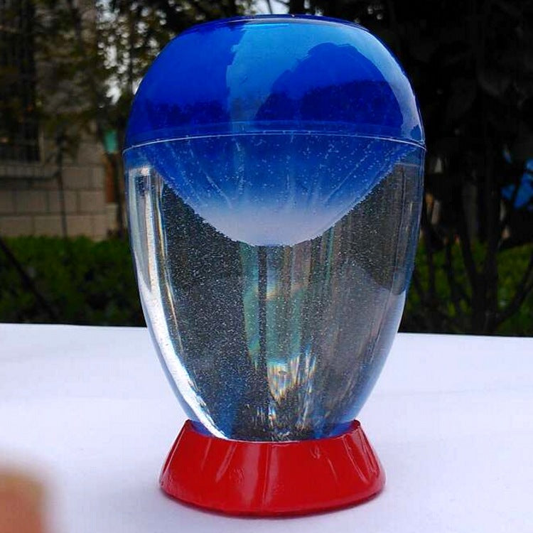 vibrant blue volcanic hourglass with base