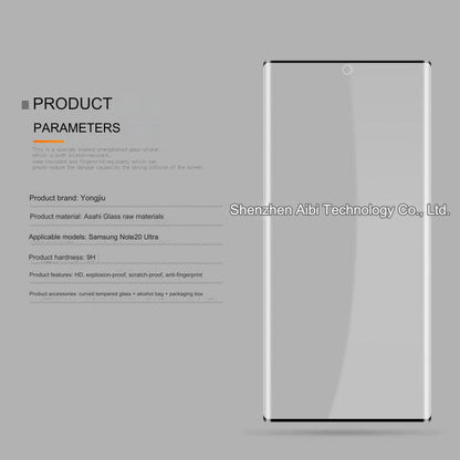 Premium 3D Curved Tempered Glass Screen Protector for Samsung Galaxy Note 20 Ultra - Full Coverage, HD Clarity, Anti-Fingerprint