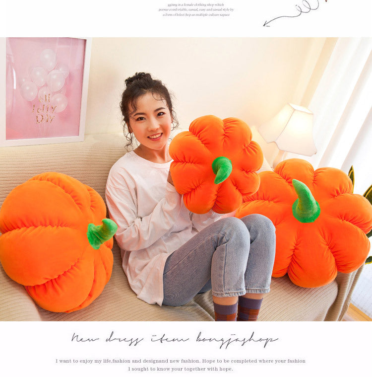 Plush pumpkin pillow