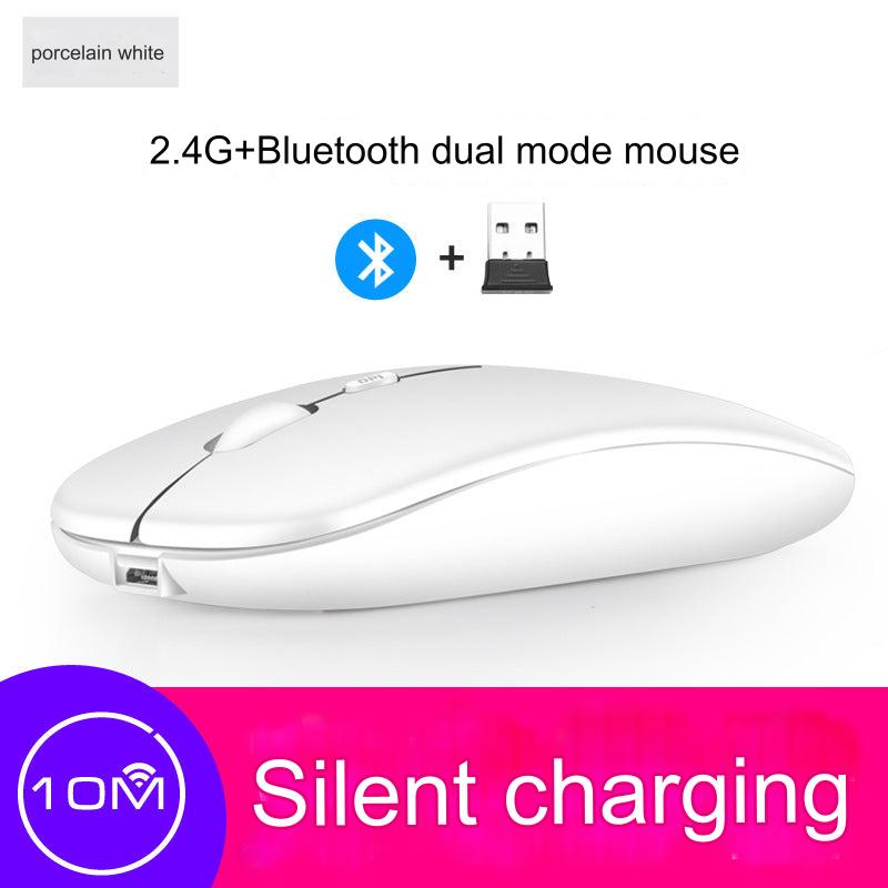 Wireless Bluetooth Dual-Mode Mouse - Silent & Rechargeable Gaming Mouse for Laptops - 2.4G Light-Up Wireless Mouse