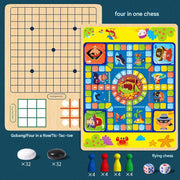 Four-in-One Color Box Packaging [Gomoku + Connect Four + Tic-Tac-Toe + Ludo] (Pack of 2)