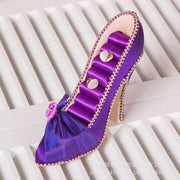 Fashion purple velvet flower high heels