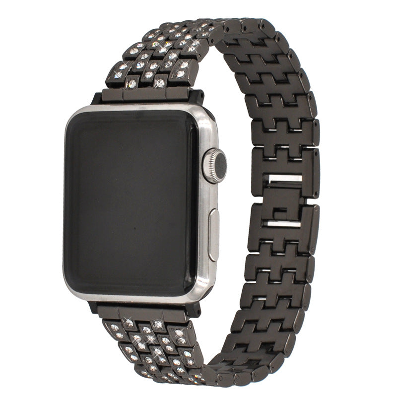 Luxury Diamond-Studded Metal Apple Watch Band - Compatible with All Models