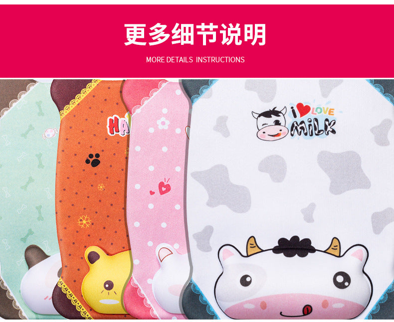 Cute Cartoon Silicone Wrist Support Mouse Pad - Ergonomic Office Desk Accessory