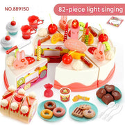 82PCS DIY Fruit Electric Cake Set with Lights and Music (includes batteries/3 AG13 button cells) (Pack of 3)