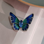 Butterfly Blue Oil Painting - Large