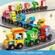 Cartoon 13-piece Chinese Zodiac Magnetic Train (Pack of 1)