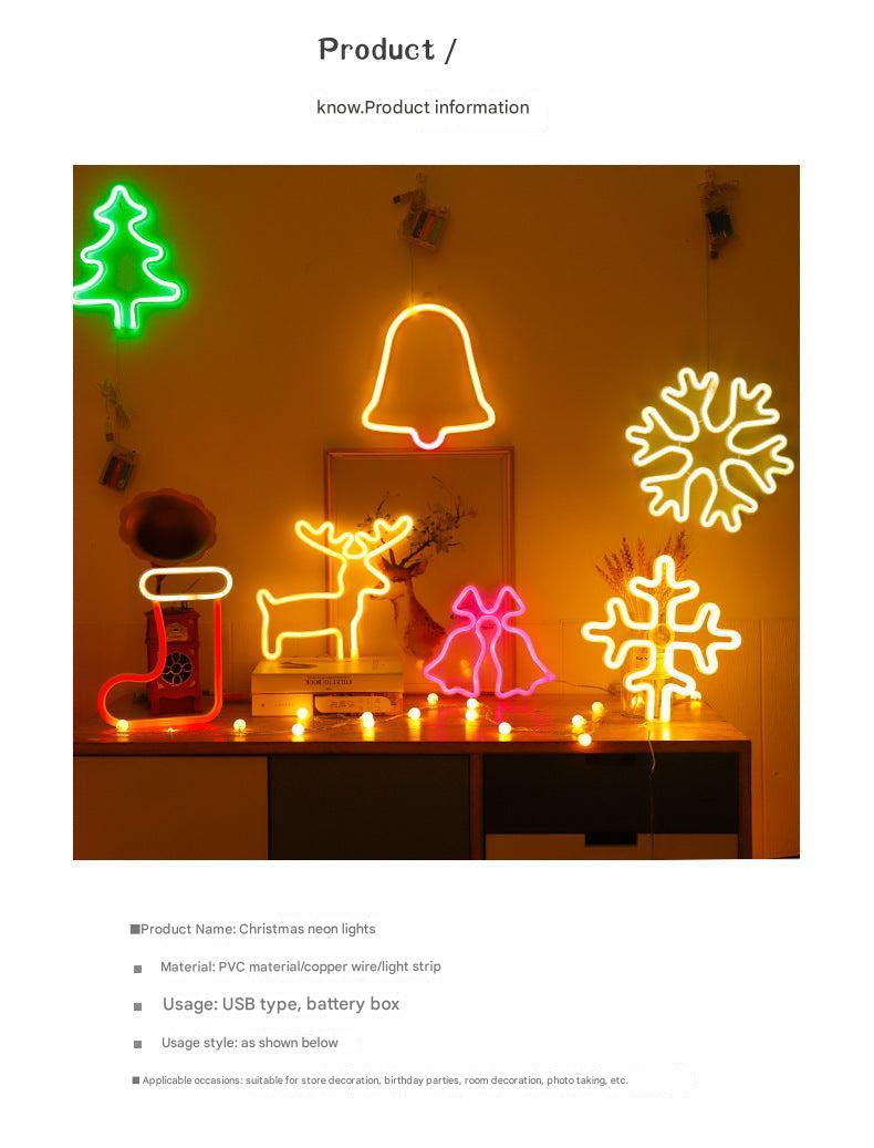 dual power mode neon Christmas sock light