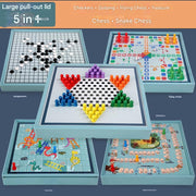 [Set 8] New Large Size 30*30cm Five-in-One Chess Set + Includes Instruction Manual