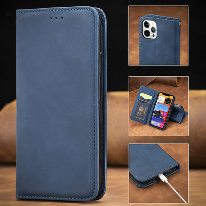 Premium Magnetic Flip Case for iPhone 16 Pro Max & Samsung S24 Ultra | Leather & TPU with Hidden Stand