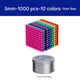 10-color 5mm balls, 1000 pieces + large metal box (Pack of 1)