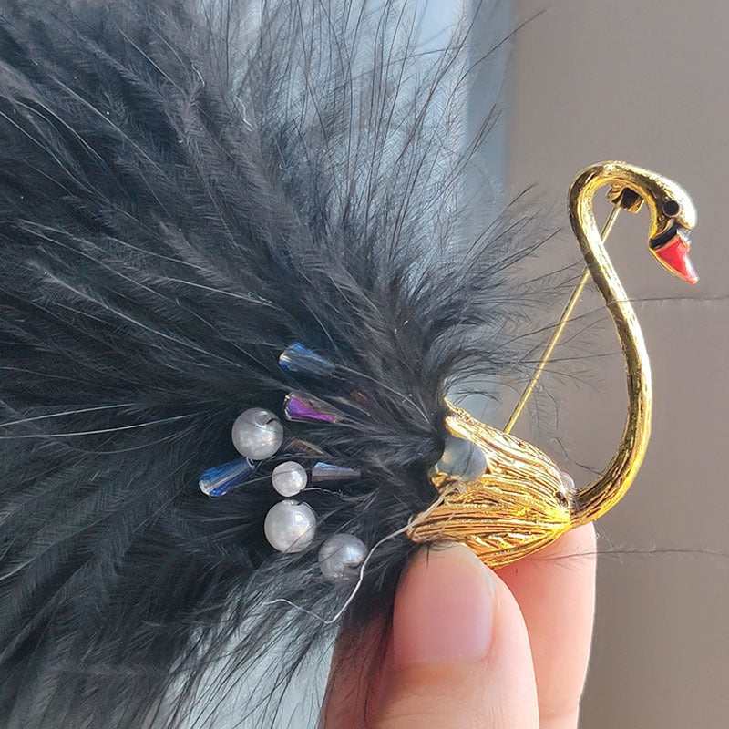 White Swan Animal Brooch Fashion Accessory