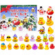 Christmas Rubber Duck Advent Calendar - Premium 24 Ducks Color Box Packaging (Red Box) (Pack of 1)