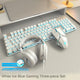 [Esports 3-piece set] Silver-white-Blue light + gaming mouse + gaming headset (Pack of 5)