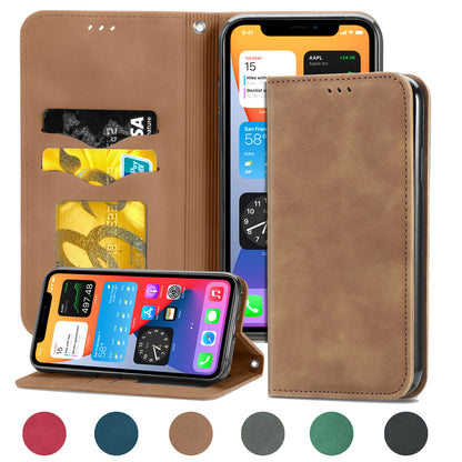 Premium Magnetic Flip Case for iPhone 16 Pro Max & Samsung S24 Ultra | Leather & TPU with Hidden Stand