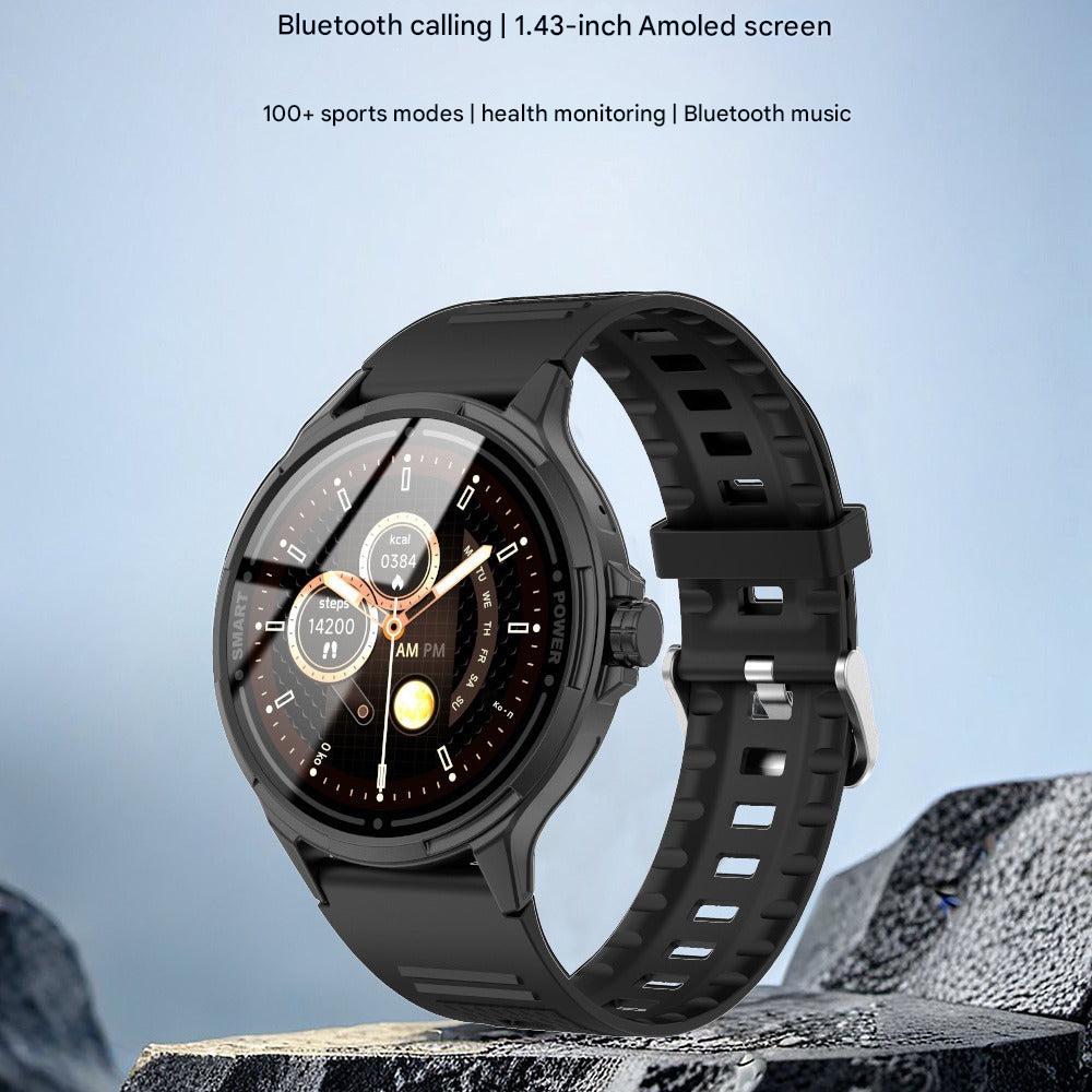 Bluetooth smartwatch displaying music control feature