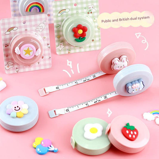 Compact cartoon measuring tape pink design image