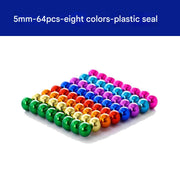 5mm balls, 64 pieces, 8 colors, vacuum-packed (Pack of 1)