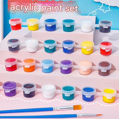 acrylic paint set with colorful tubes