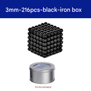 3mm balls, 216 pieces, black, in a metal box (Pack of 1)