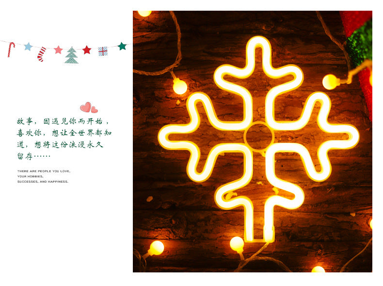 festive LED night light star shape warm glow