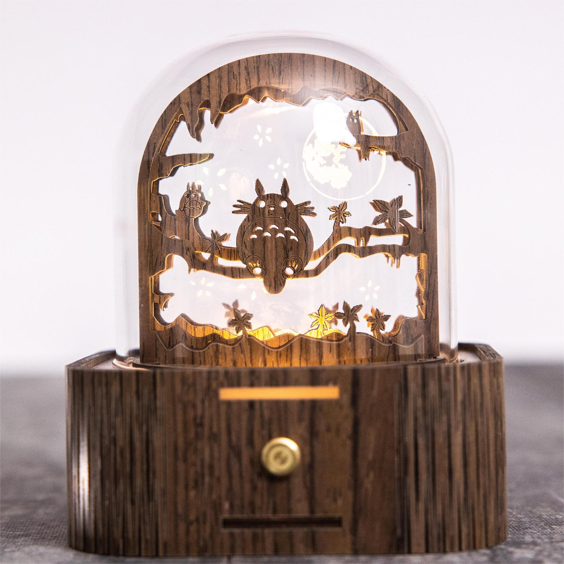 Engraved Hogwarts Express music box night light top view