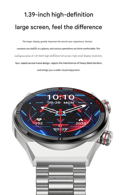 Stylish smartwatch with leather band