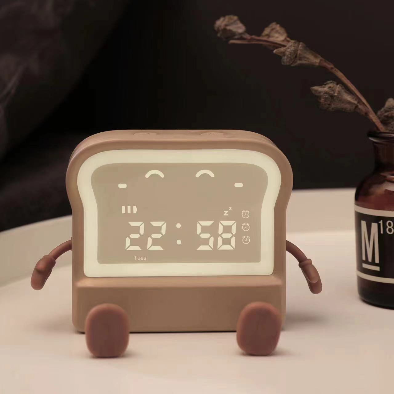 digital display alarm clock with multiple features