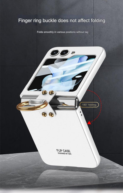 Ultra Slim Samsung Galaxy Z Flip 5 Full-Cover Case with Ring Stand - Stylish and Shockproof