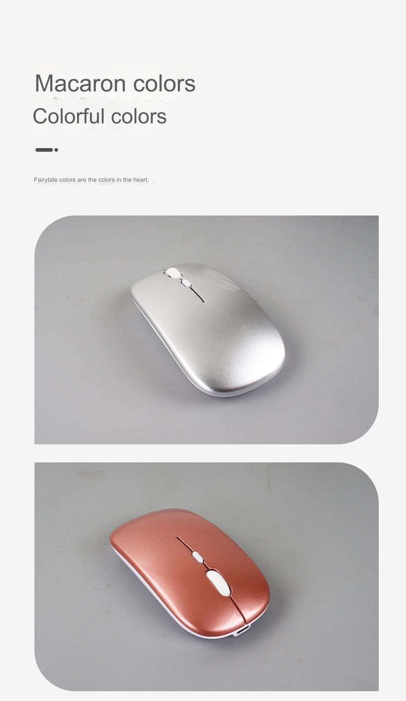 Wireless Bluetooth Rechargeable Mouse - Dual Mode 2.4G Silent Operation, Ergonomic Design for Apple and Huawei Devices