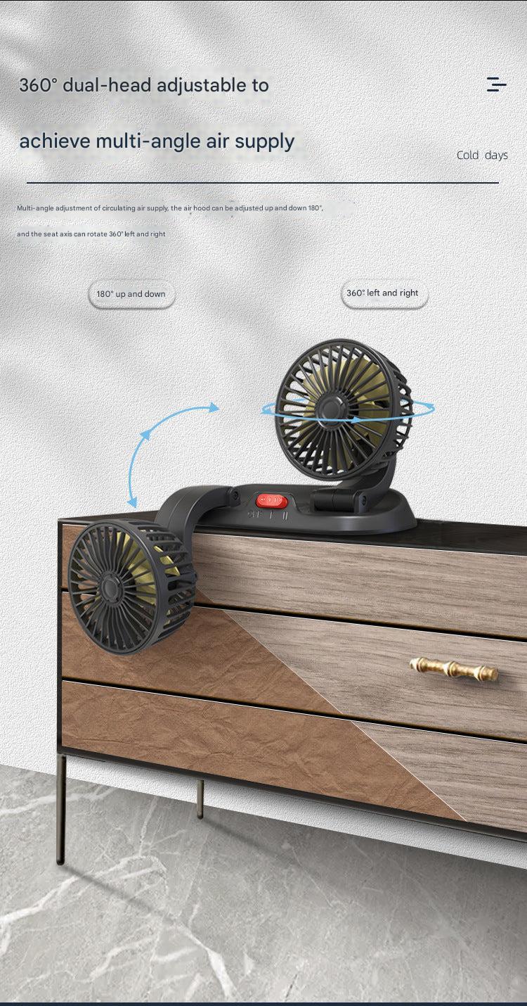 Front view of dual head car fan